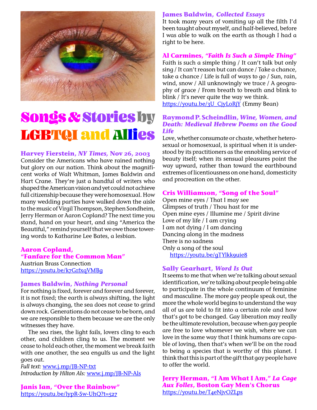 Songs & Stories by LGBTQI and Allies2