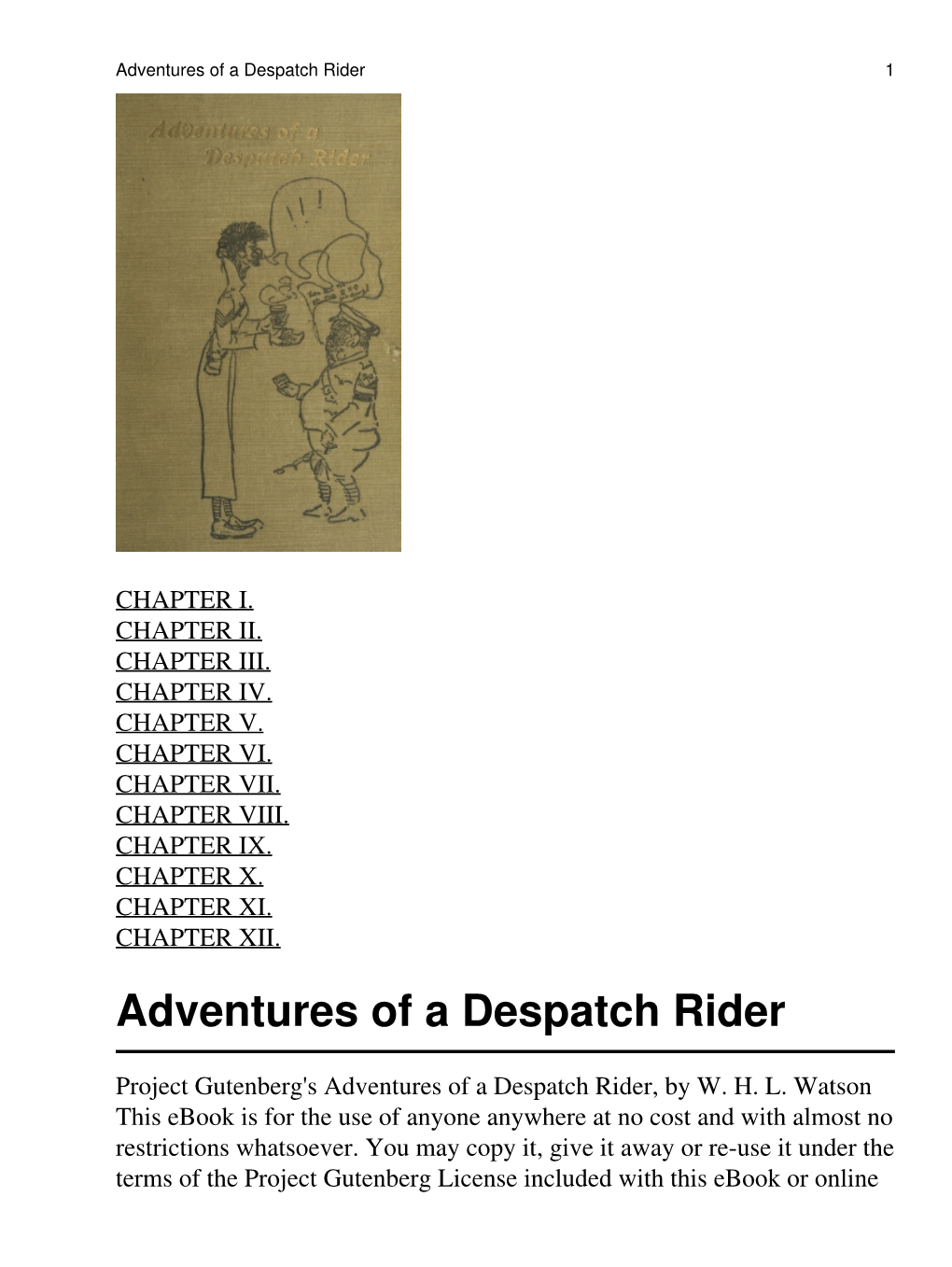 Adventures of a Despatch Rider 1