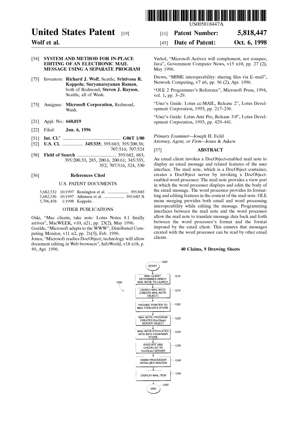 (19) 11 Patent Number: 5818447