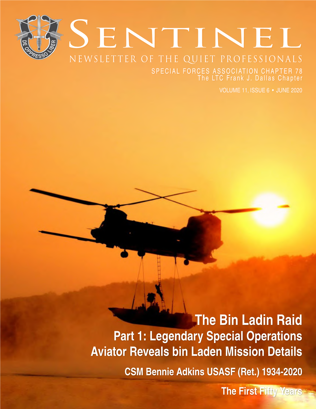 Sentinel NEWSLETTER of the QUIET PROFESSIONALS SPECIAL FORCES ASSOCIATION CHAPTER 78 the LTC Frank J