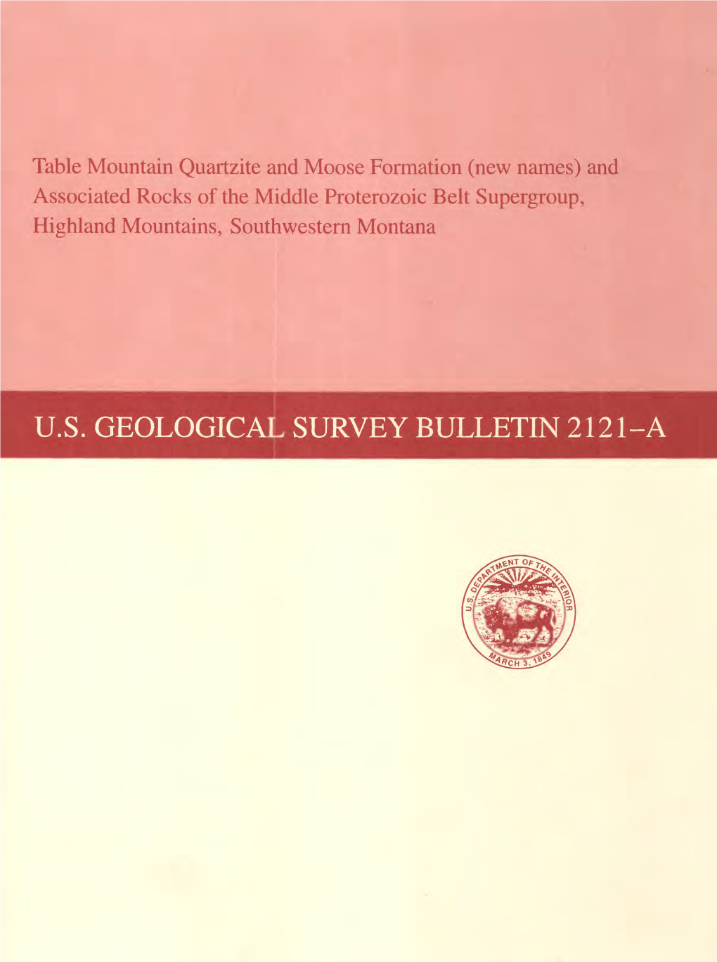 U.S. Geological Survey Bulletin 2121-A Availability of Books and Maps of the U.S