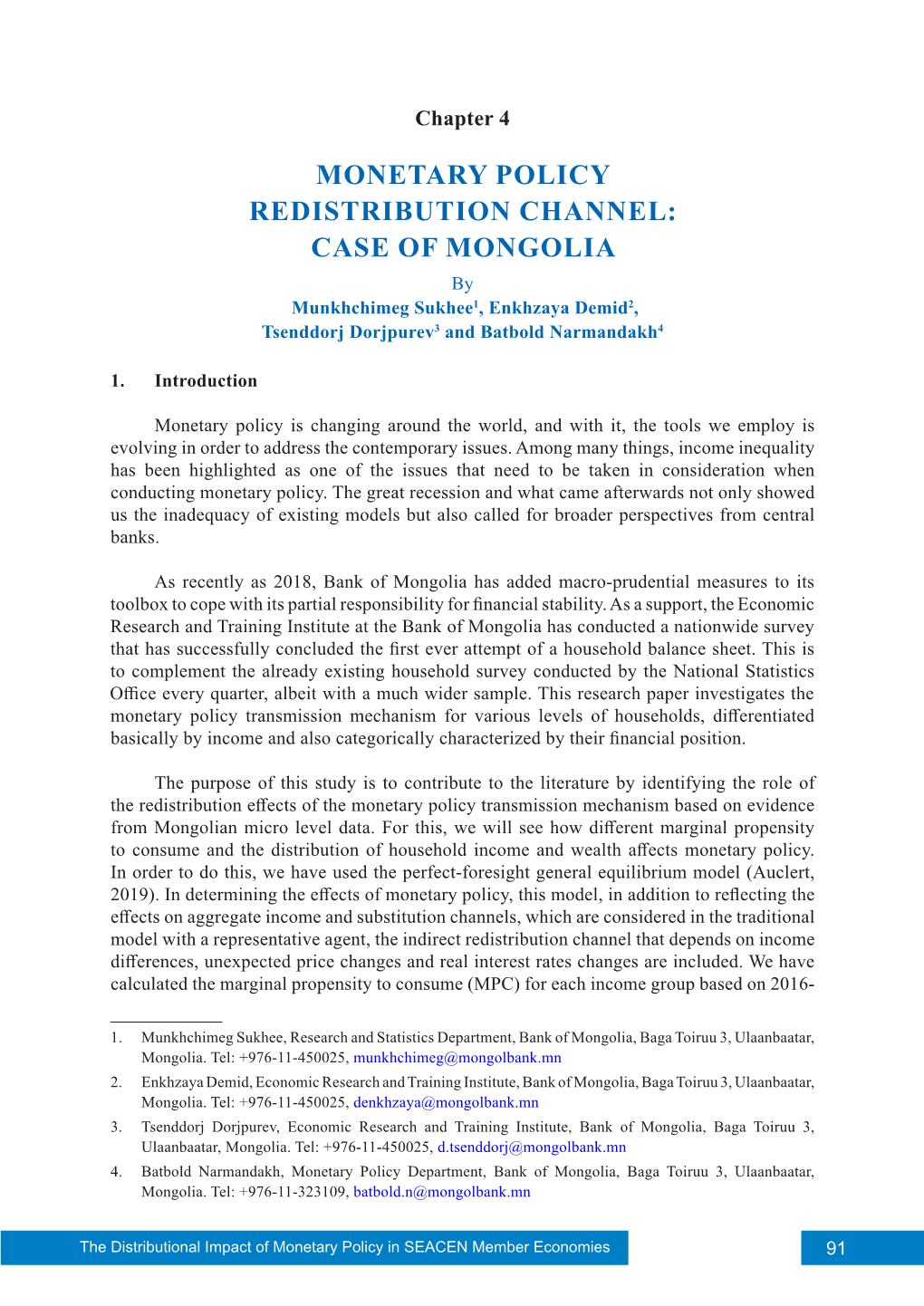 CASE of MONGOLIA by Munkhchimeg Sukhee1, Enkhzaya Demid2, Tsenddorj Dorjpurev3 and Batbold Narmandakh4