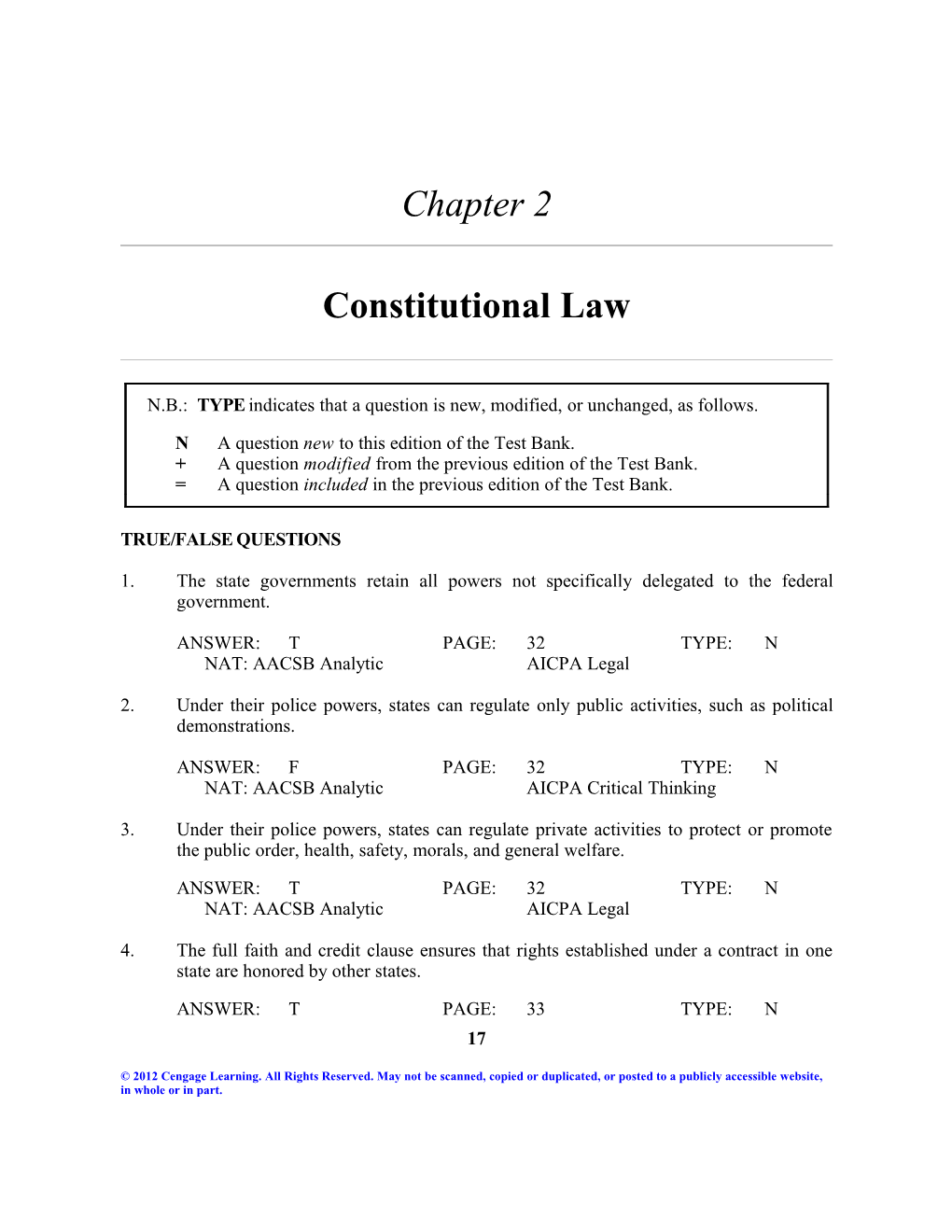 Chapter 2: Constitutional Law 31