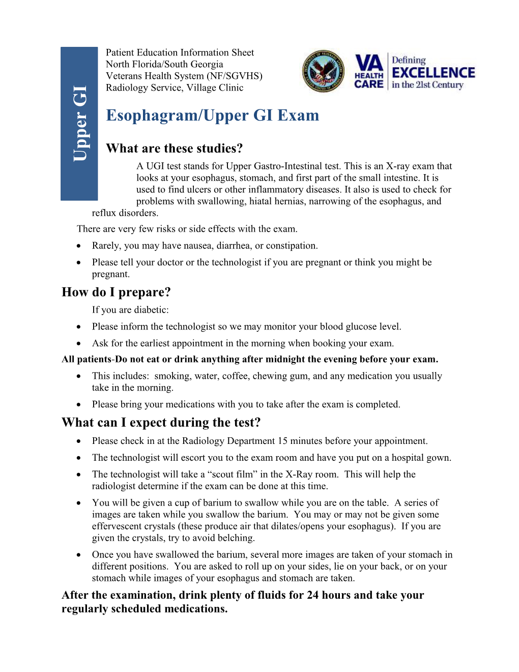 Upper GI/Esophagram Exam