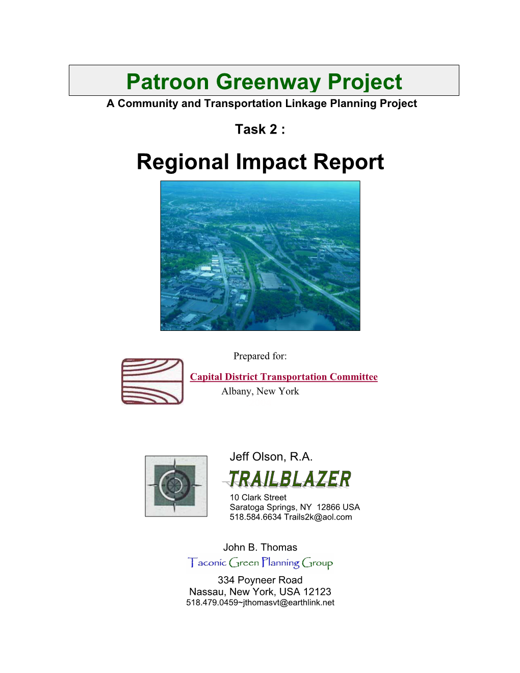 Regional Impact Report Patroon Greenway Project