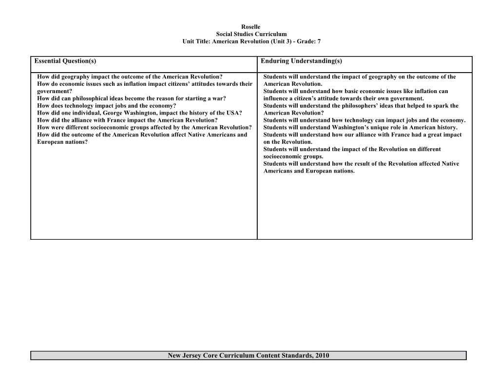 New Jersey Core Curriculum Content Standards s1