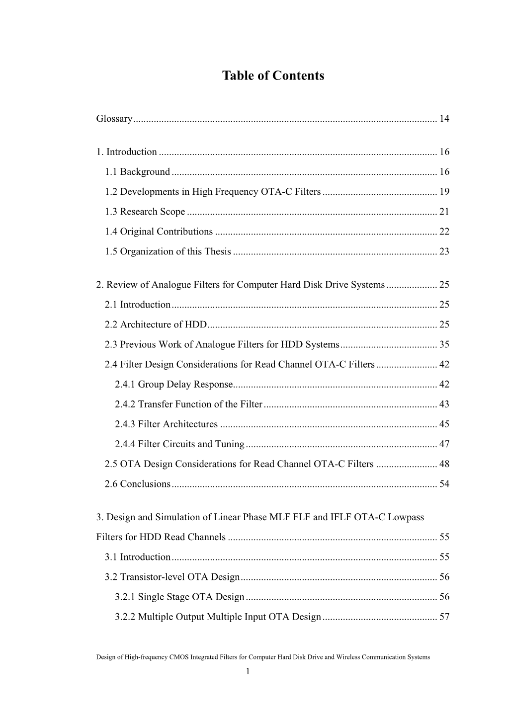 Table of Contents