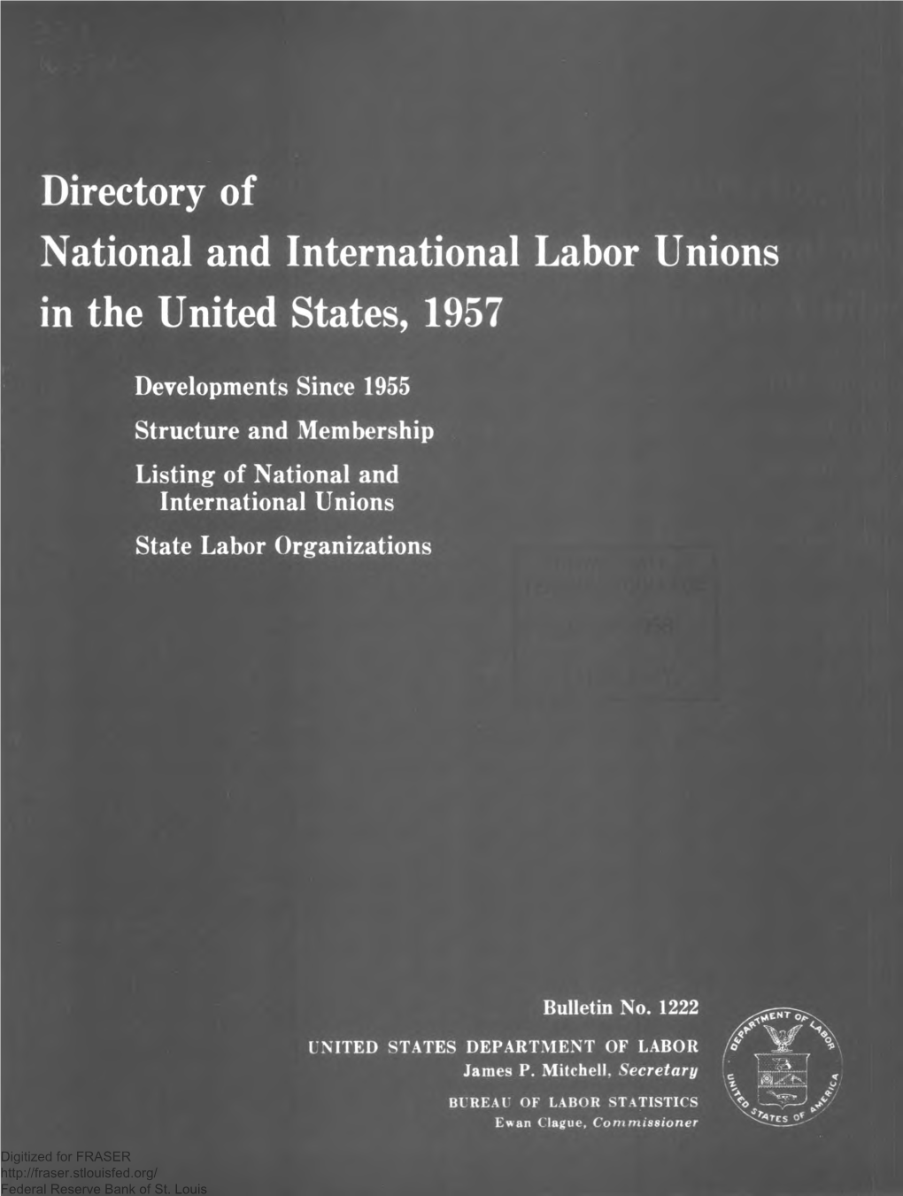 Directory of National and International Labor Unions in the United States, 1957