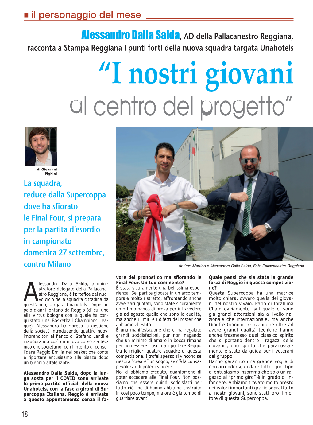 INTERVISTA Ad Alessandro Dalla Salda Di