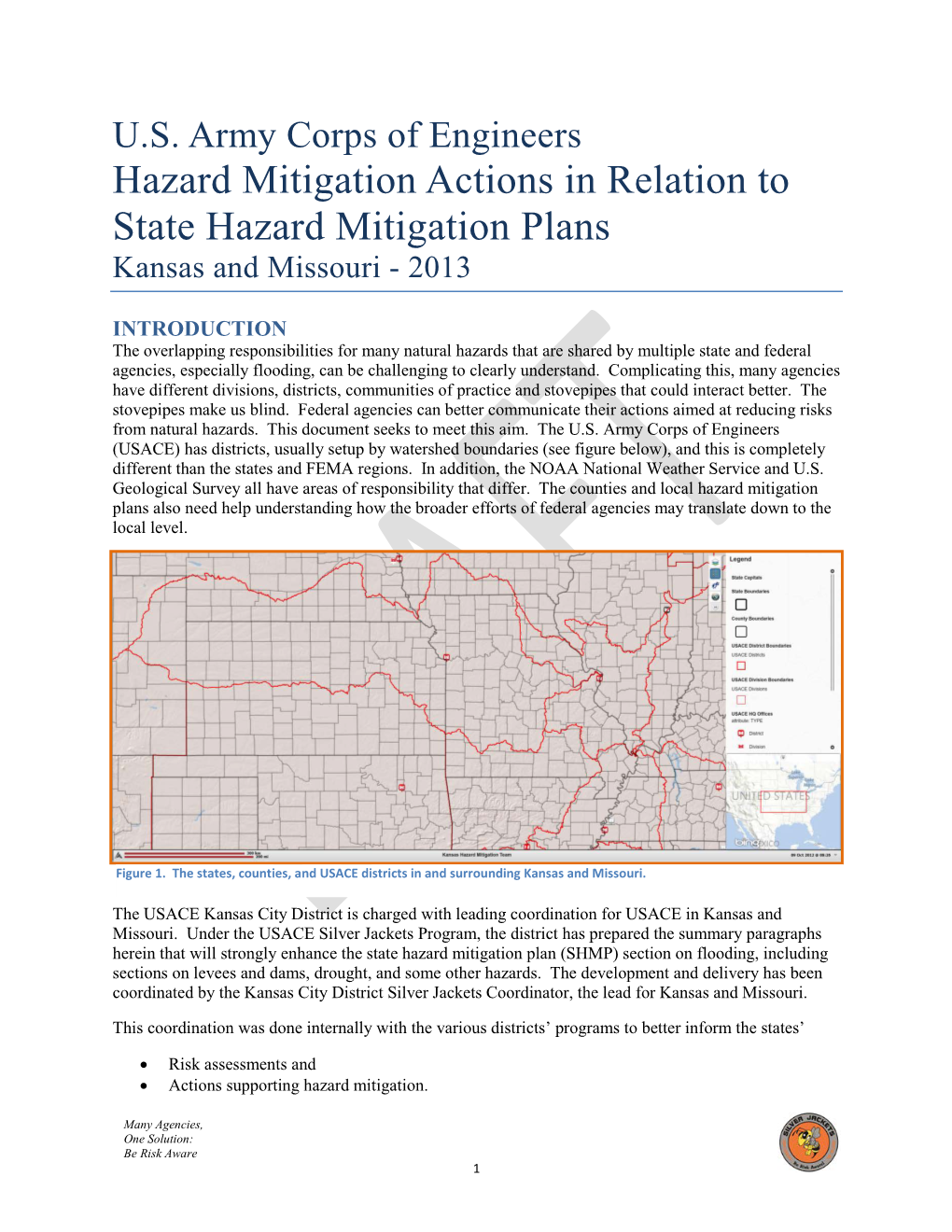 U.S. Army Corps of Engineers Hazard Mitigation Actions in Relation to State Hazard Mitigation Plans Kansas and Missouri - 2013