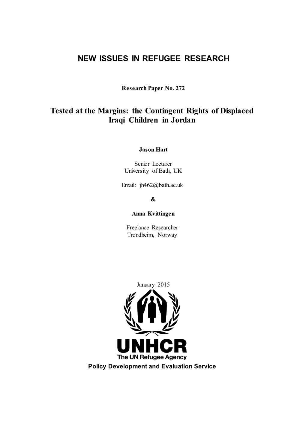 The Contingent Rights of Displaced Iraqi Children in Jordan