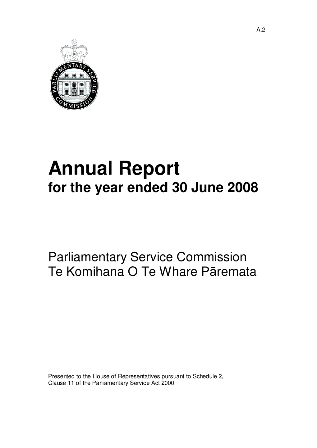 Annual Report for the Year Ended 30 June 2008