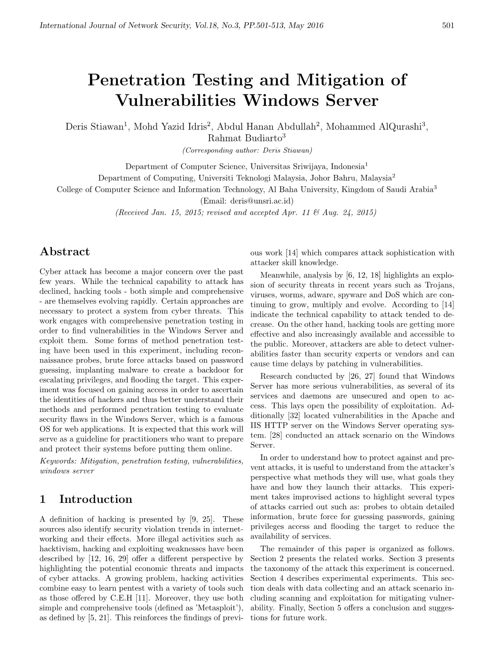 Penetration Testing and Mitigation of Vulnerabilities Windows Server