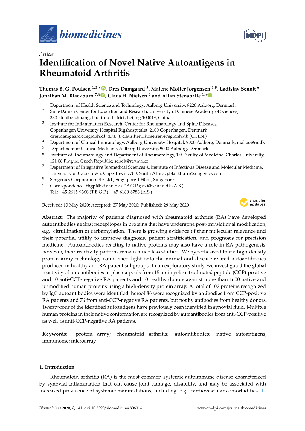 Identification of Novel Native Autoantigens In