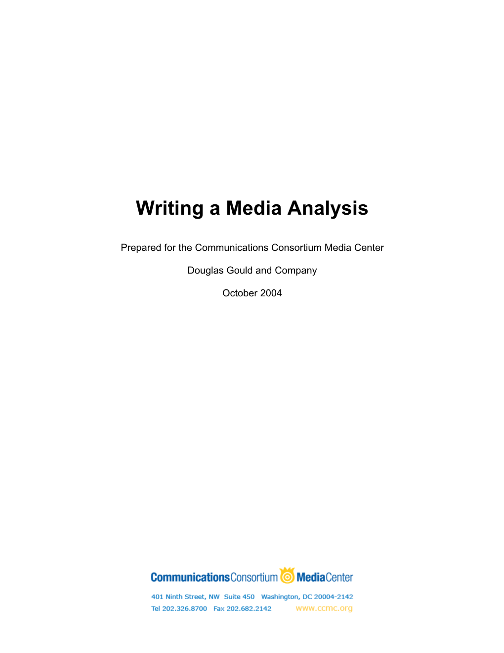 Writing a Media Analysis