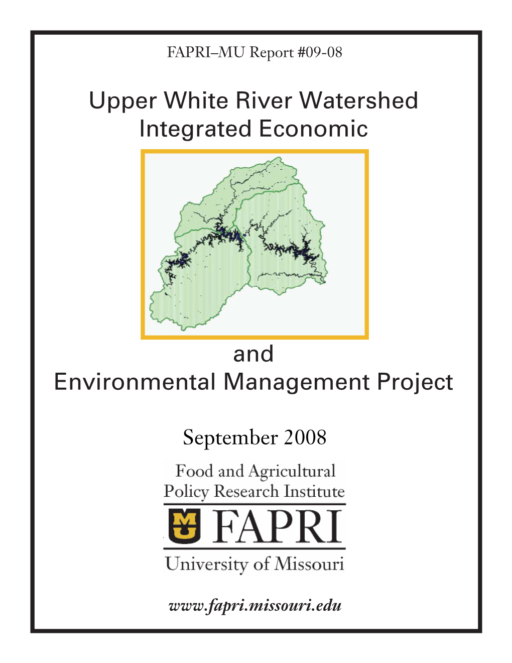 Upper White River Watershed Integrated Economic and Environmental Management Project Related Publications