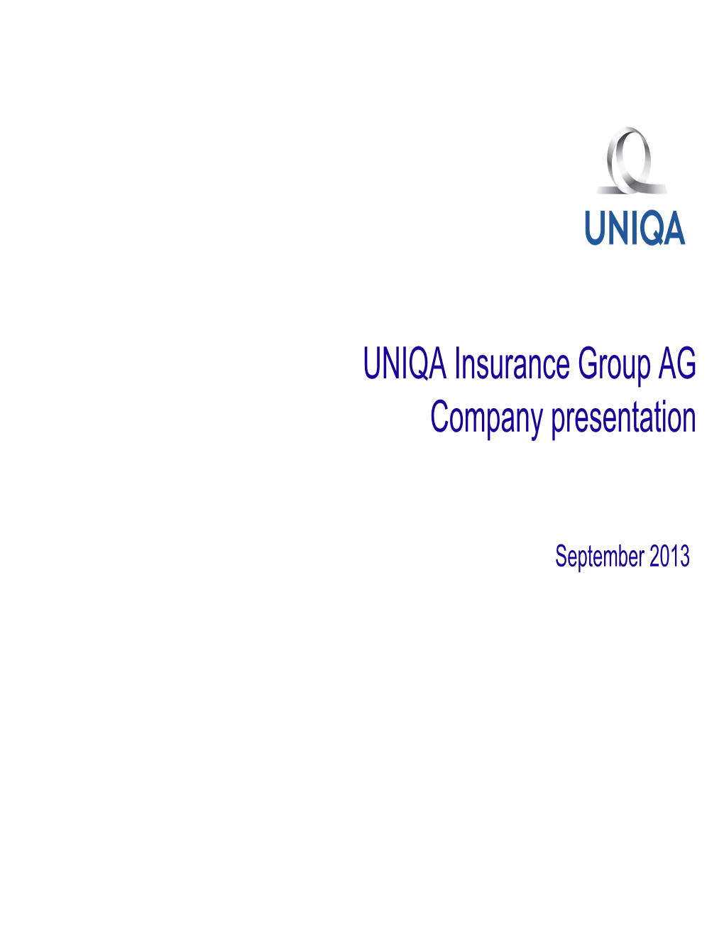UNIQA Insurance Group AG Company Presentation