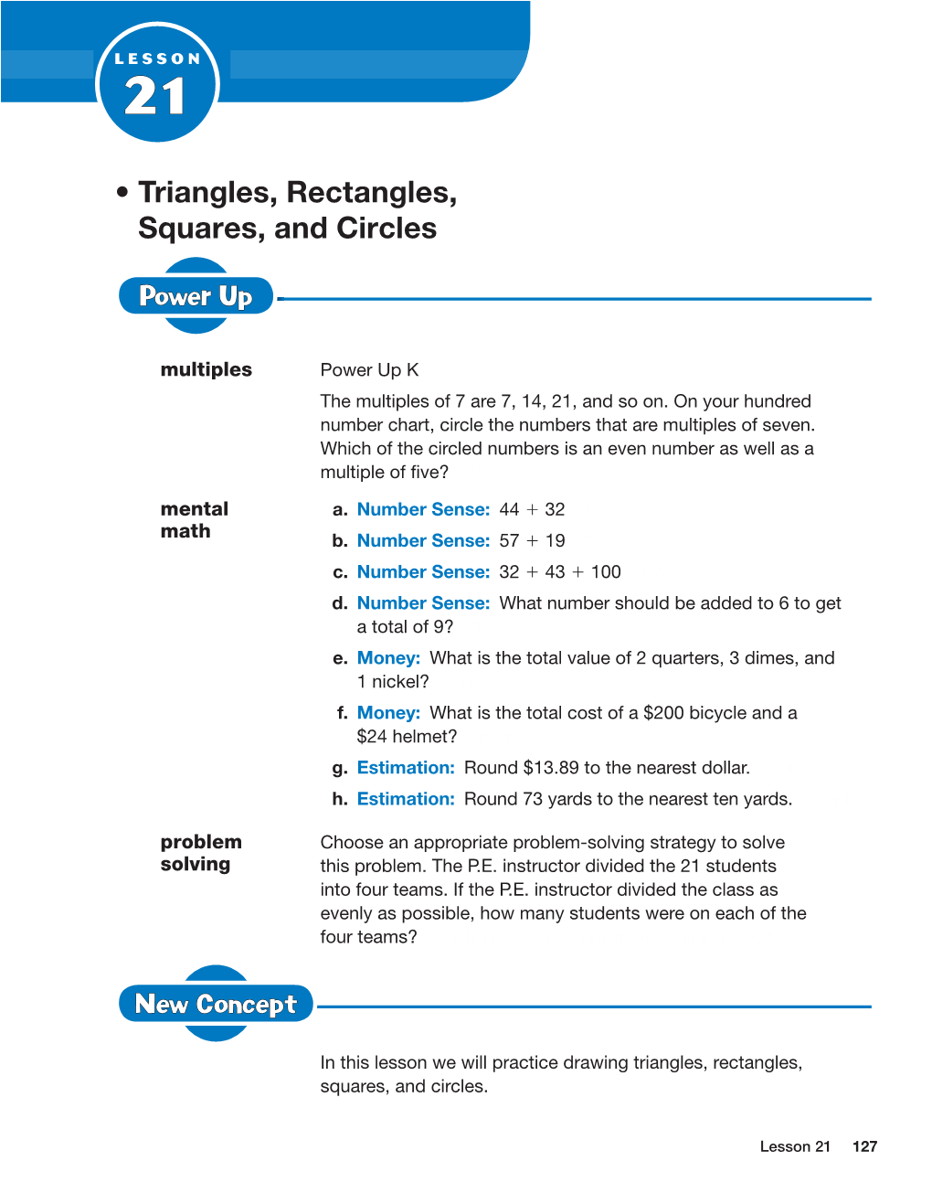 • Triangles, Rectangles, Squares, and Circles