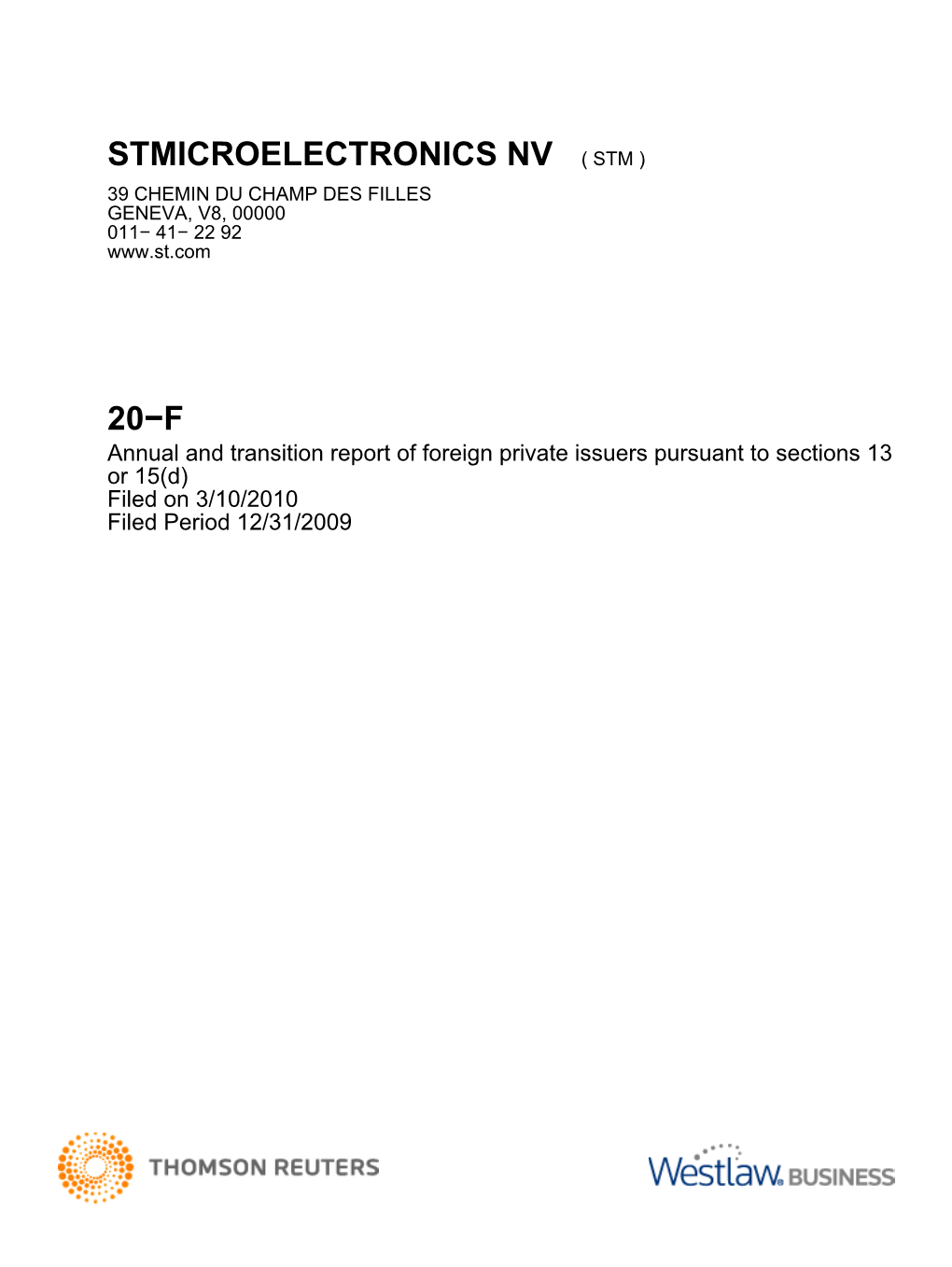 2009 Annual Report (Form 20-F)
