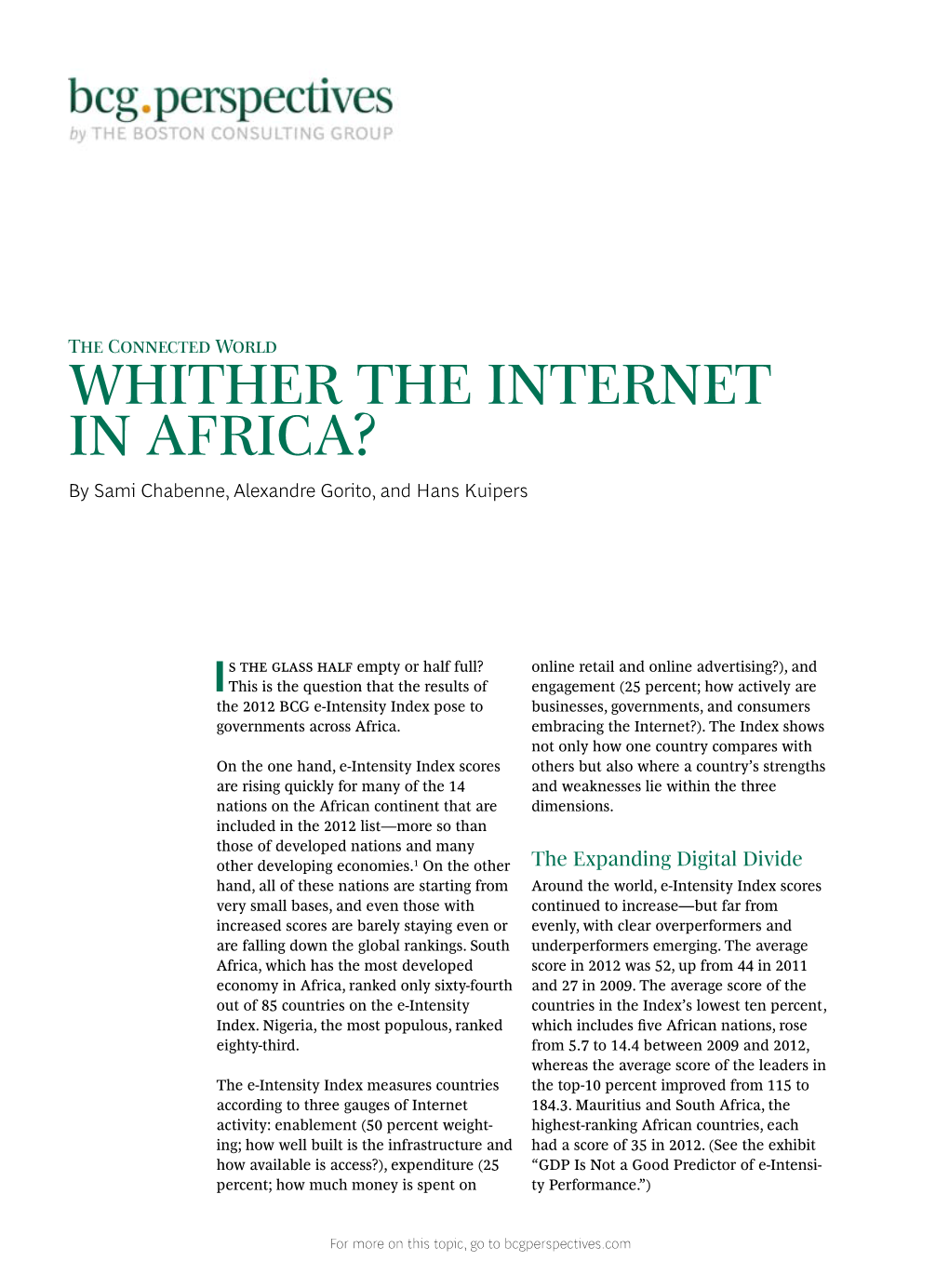 Whither the Internet in Africa? by Sami Chabenne, Alexandre Gorito, and Hans Kuipers