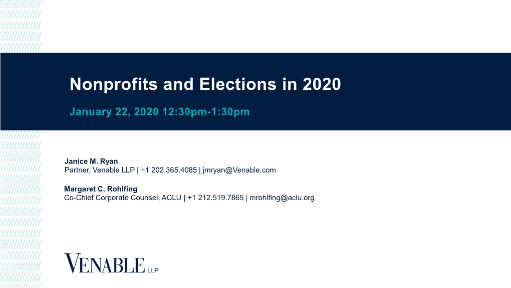 Nonprofits and Elections in 2020