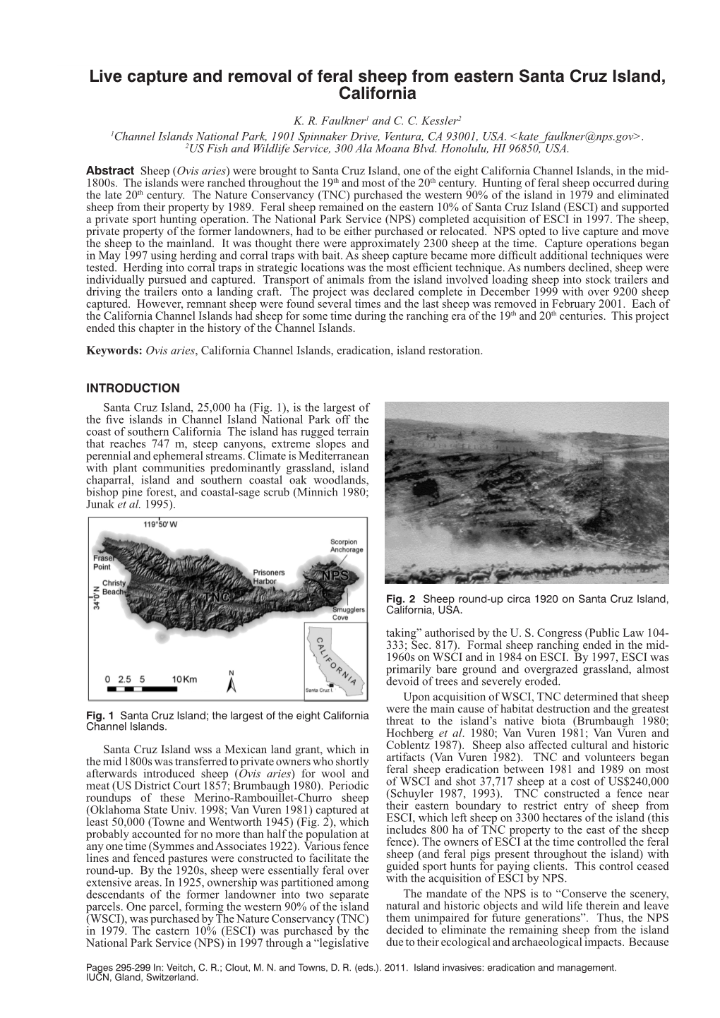 Live Capture and Removal of Feral Sheep from Eastern Santa Cruz Island, California