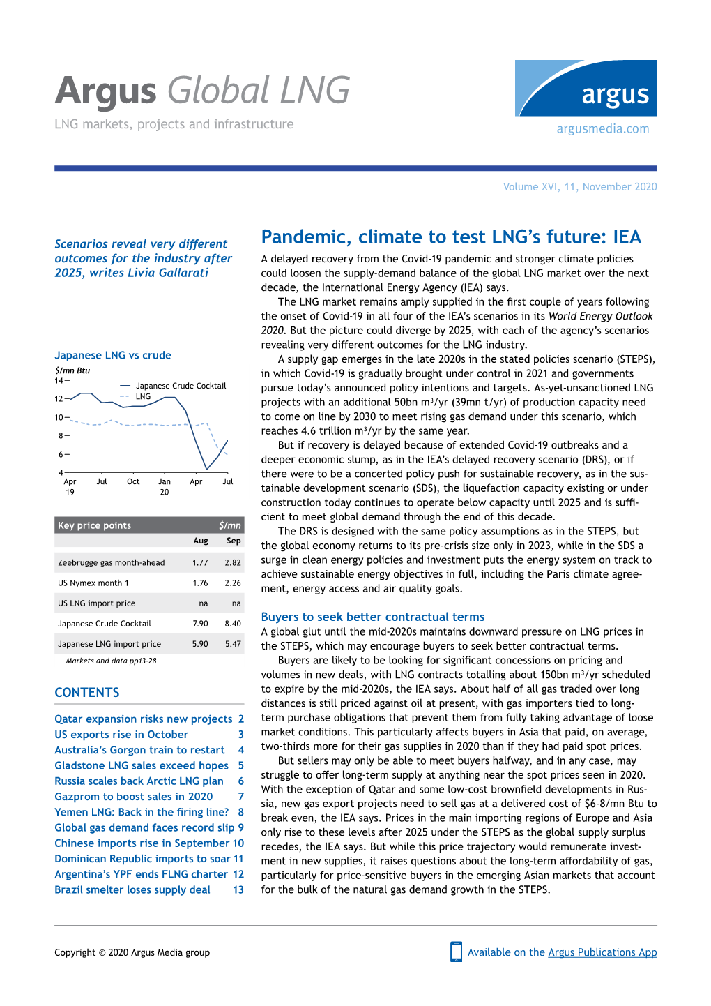 Argus Global LNG LNG Markets, Projects and Infrastructure