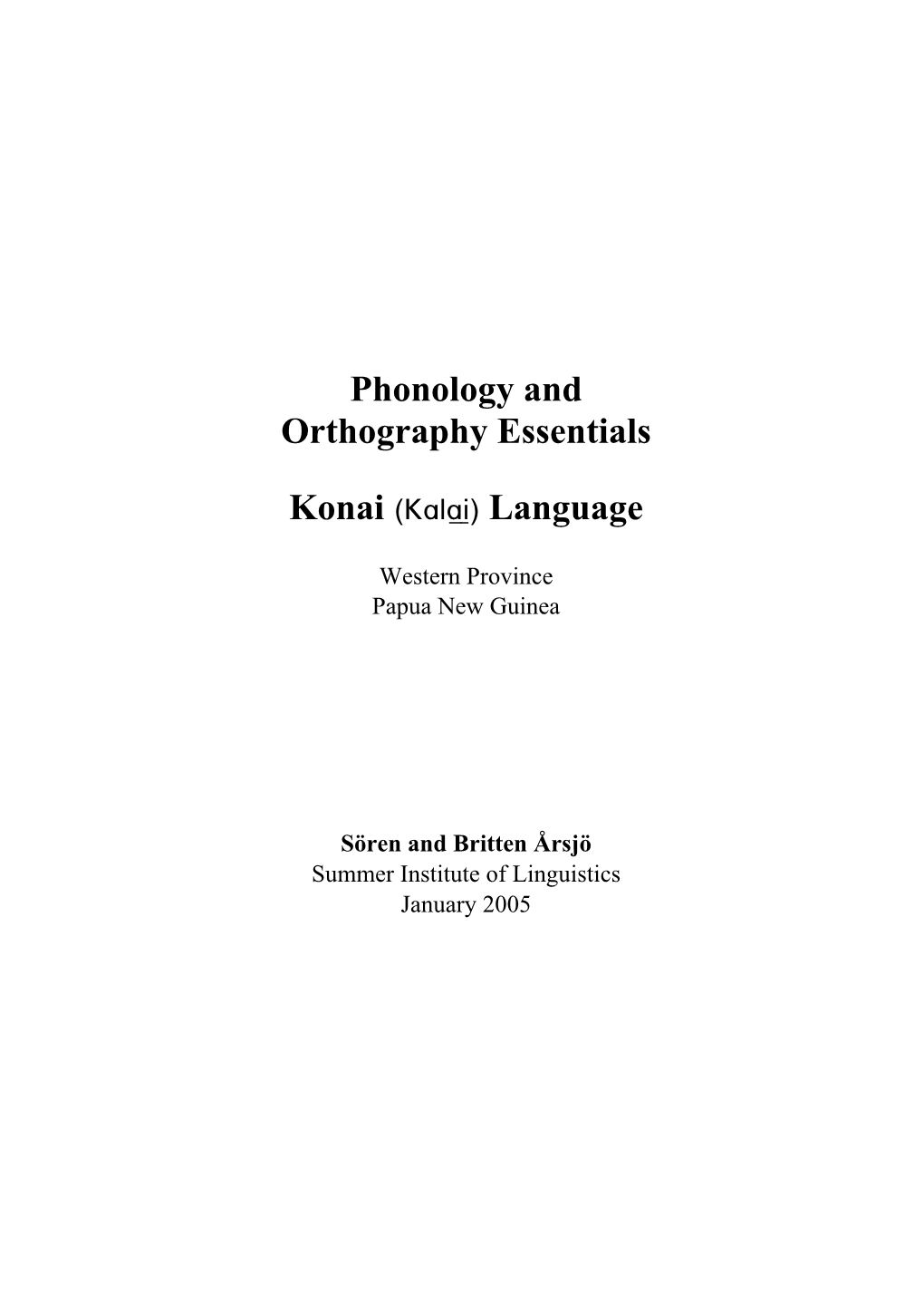 Phonology and Orthography Essentials