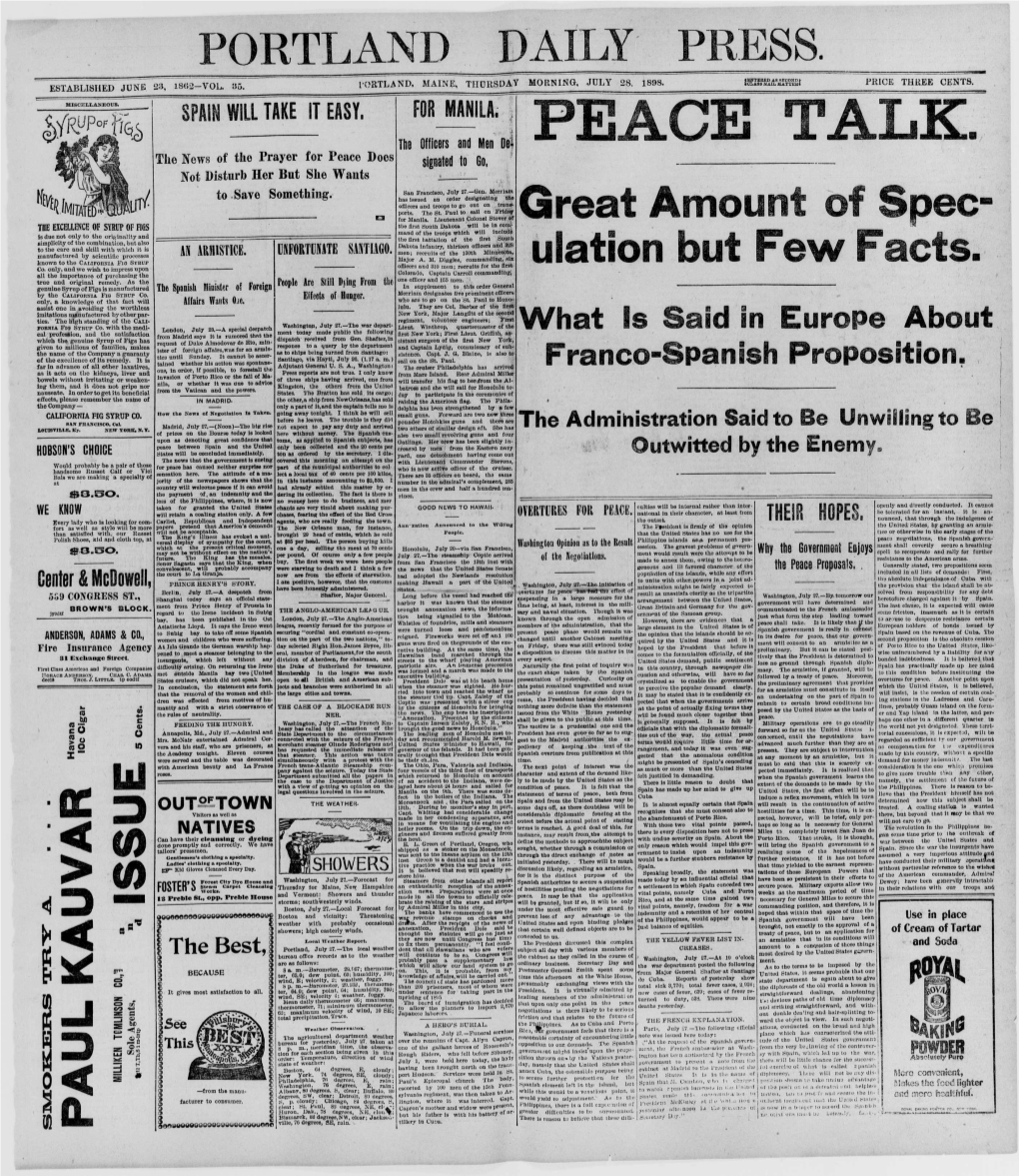 Portland Daily Press: July 28, 1898