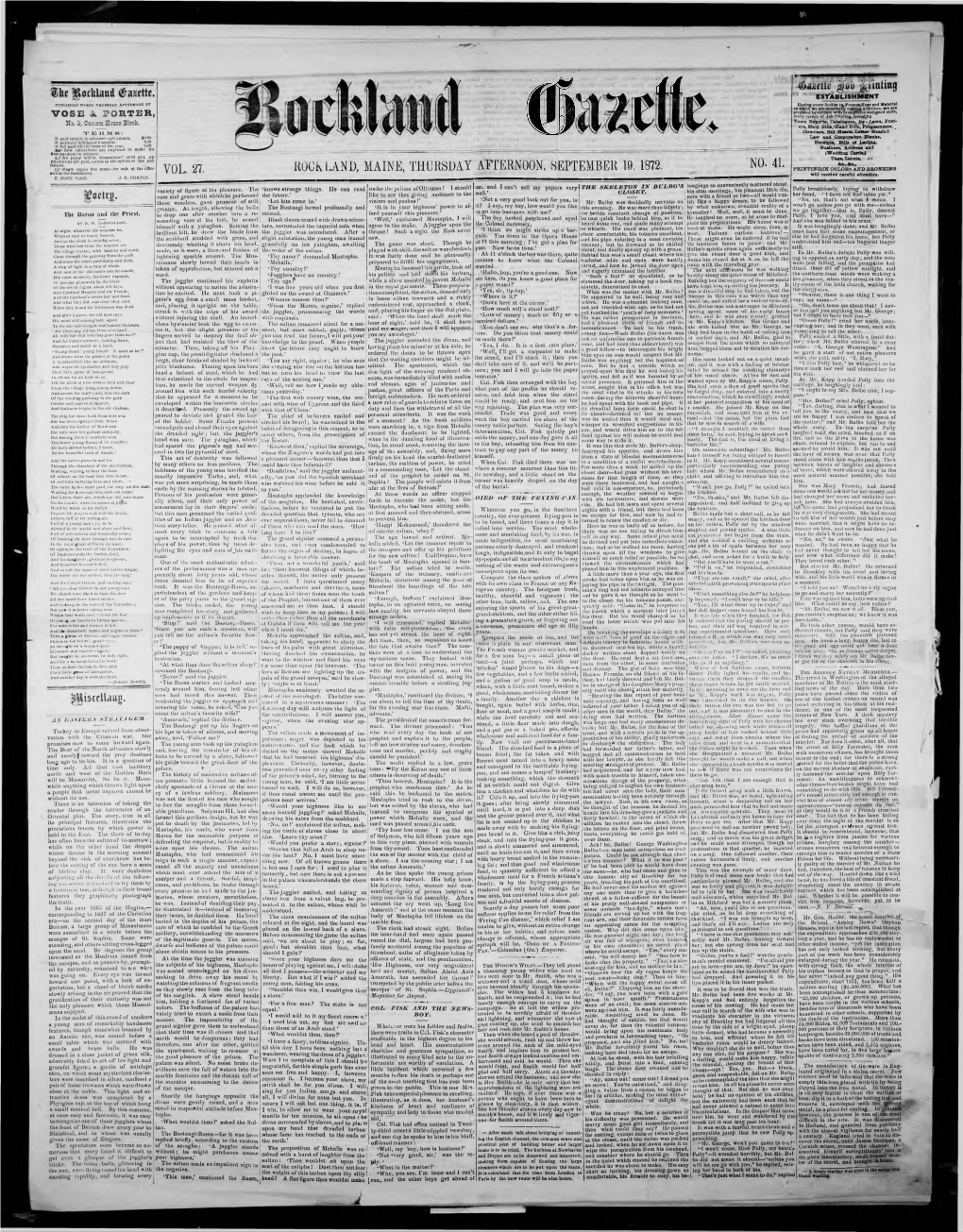 Rockland Gazette : September 19, 1872