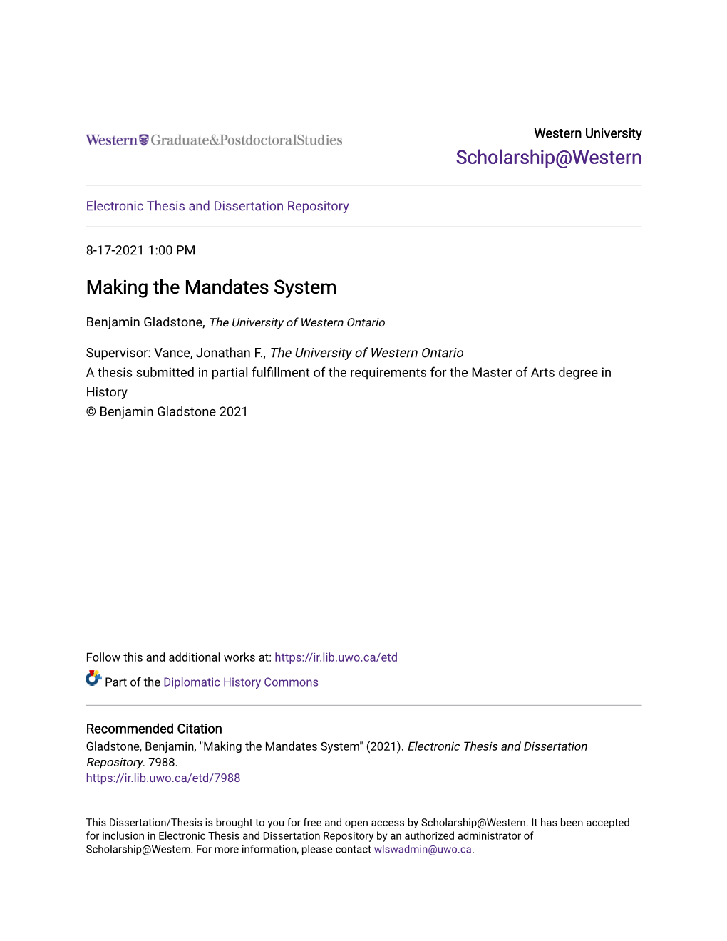 Making the Mandates System