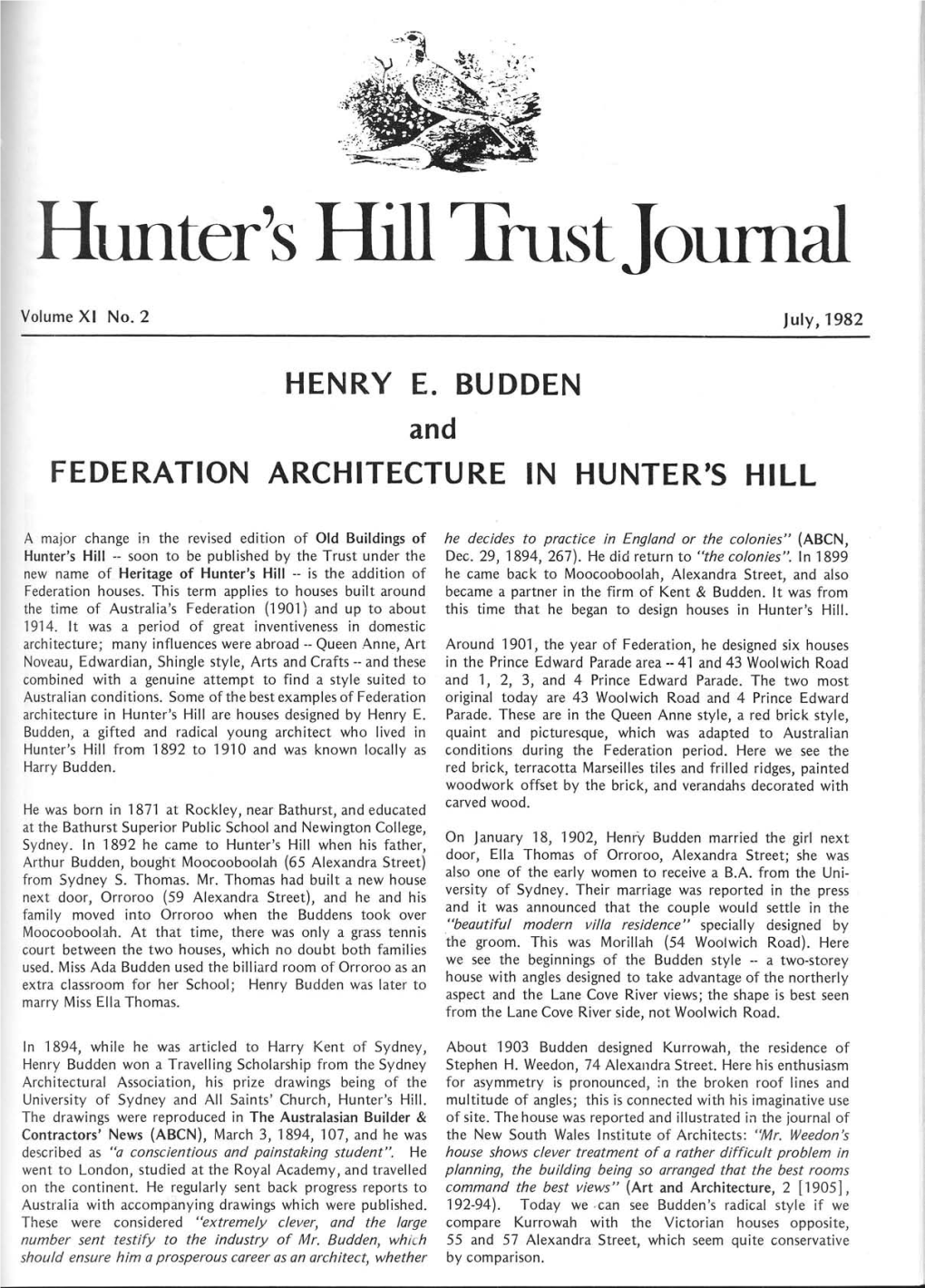 Hunter's Flill Trust Jotrrnal