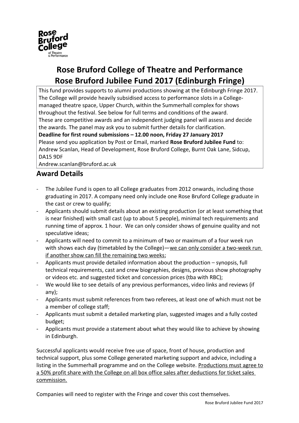 Rose Bruford College of Theatre and Performance