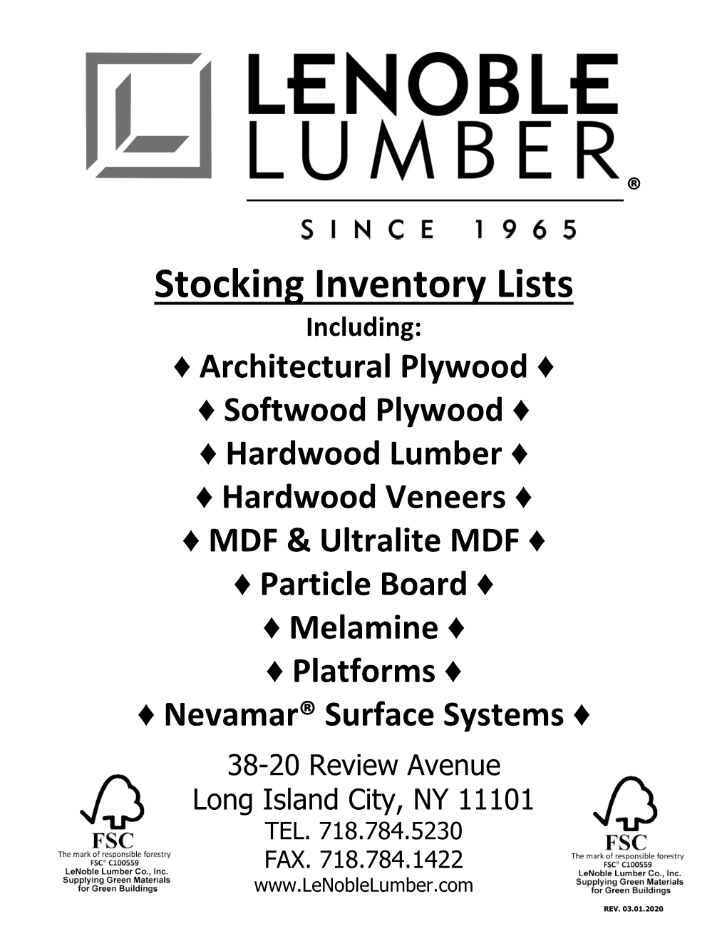 Stocking Inventory Lists