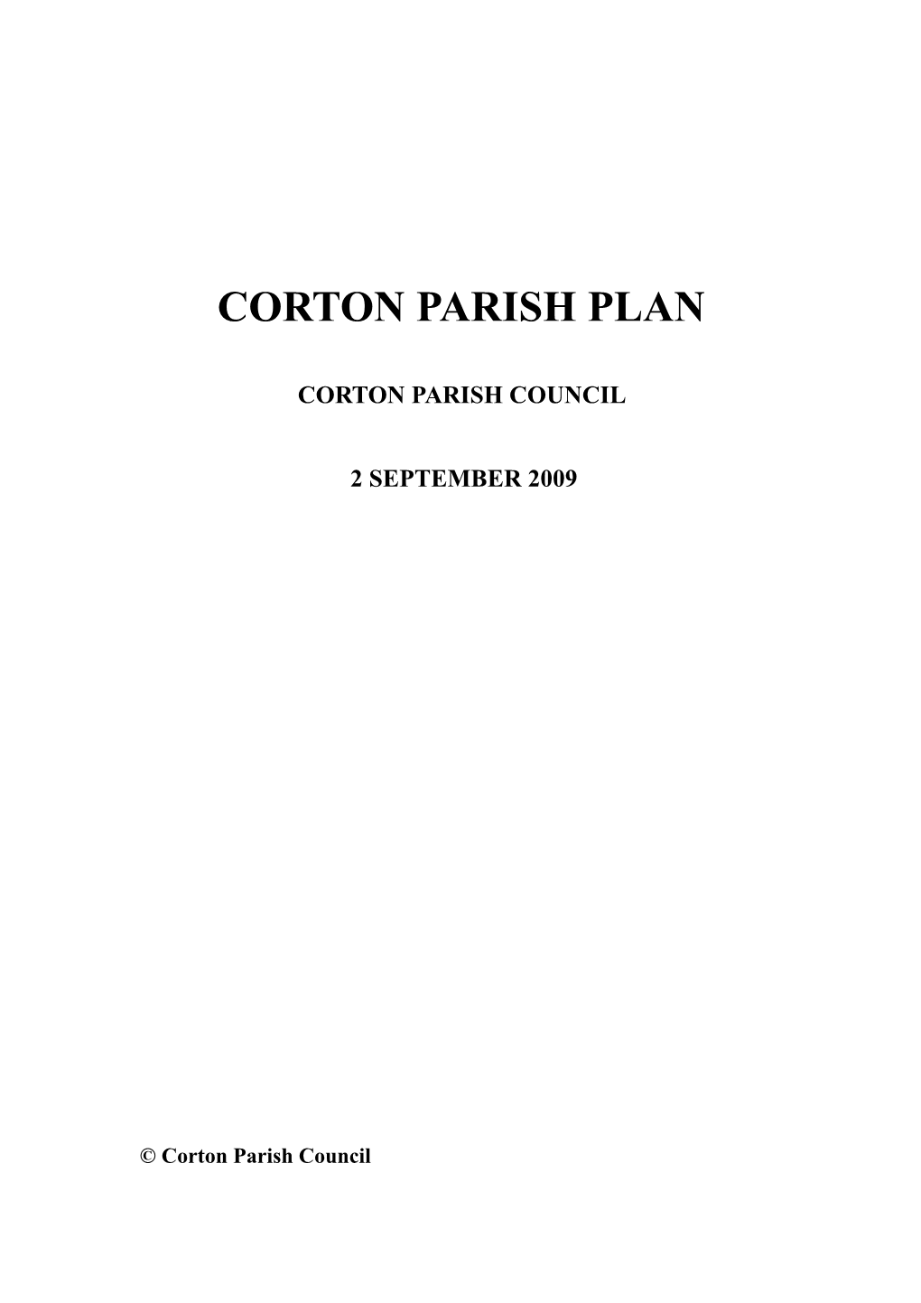 Corton Parish Plan 2009