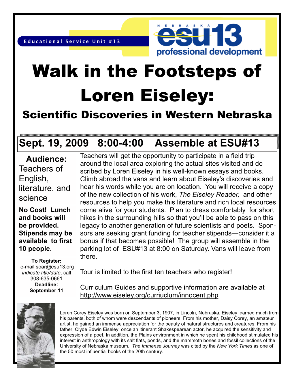 Loren Eiseley Walk in the Footsteps.Pub