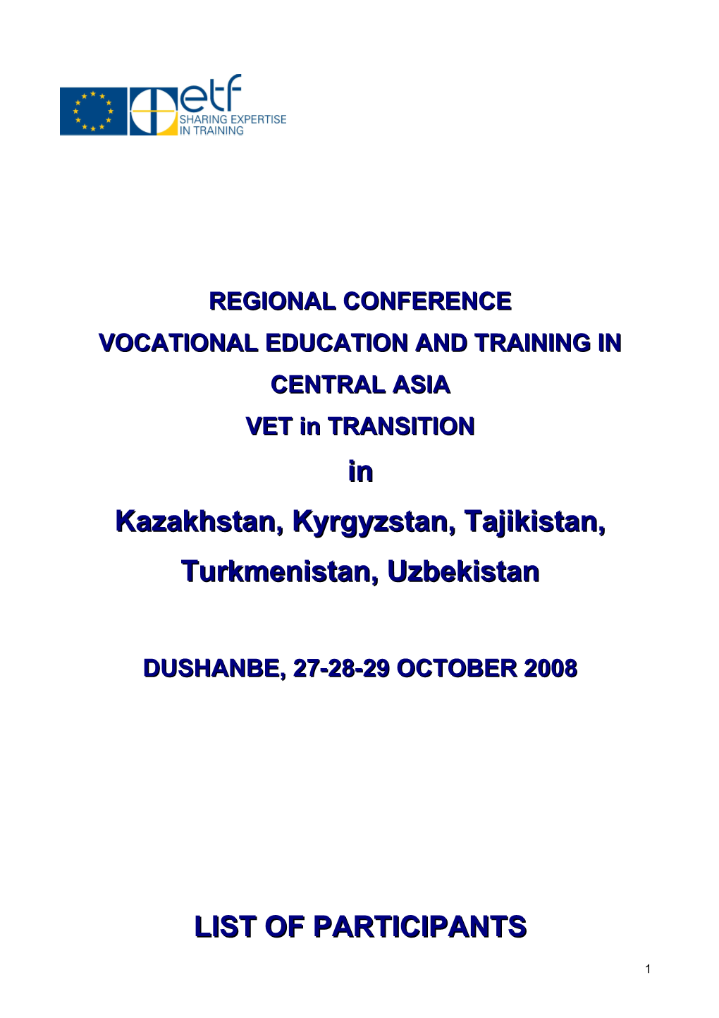 Vocational Education and Training in Central Asia