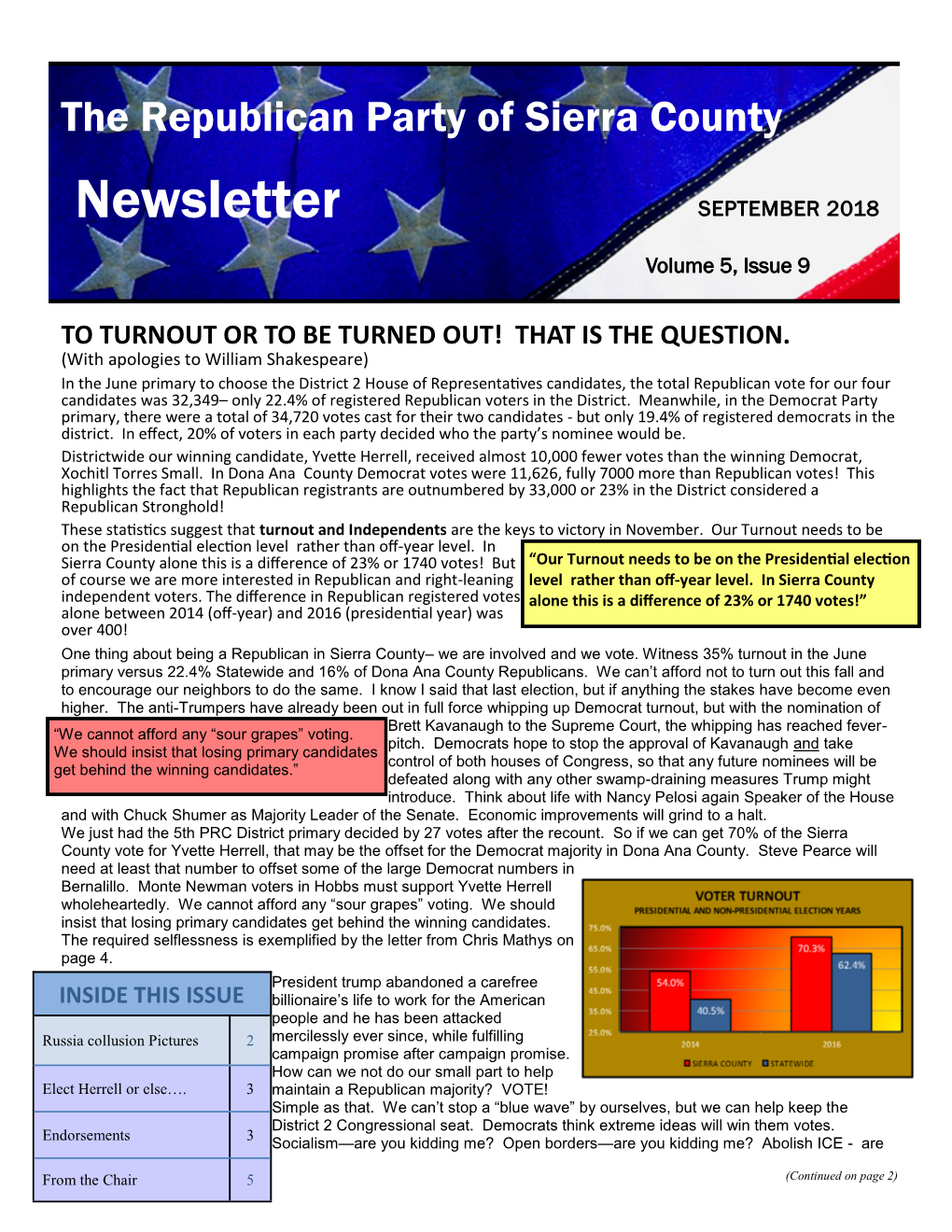 Newsletter SEPTEMBER 2018