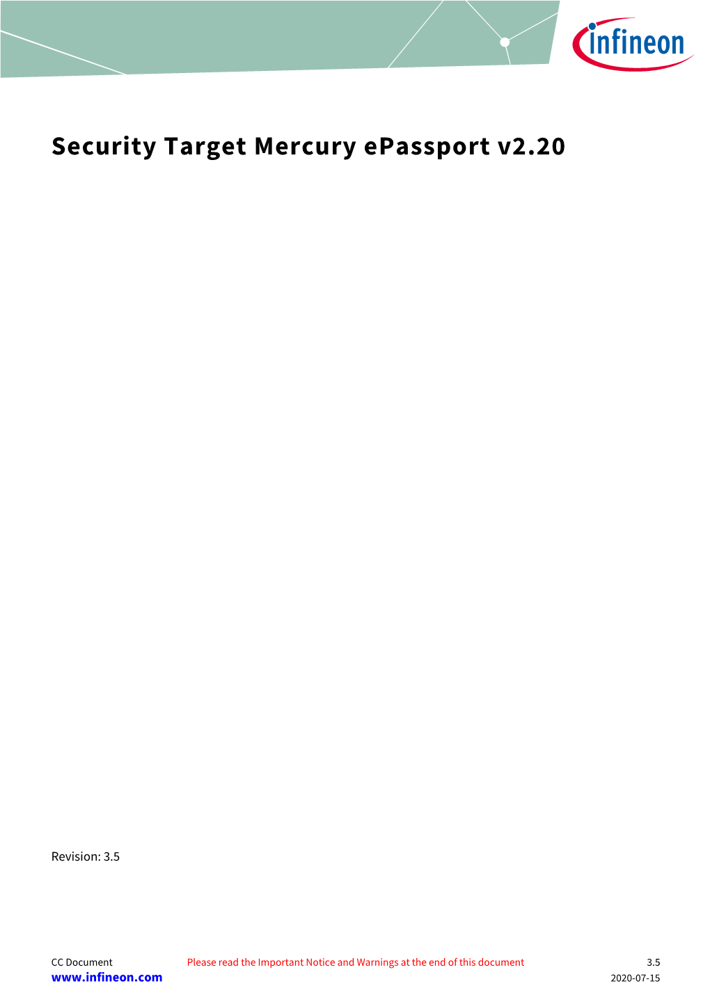 Security Target Mercury Epassport V2.20