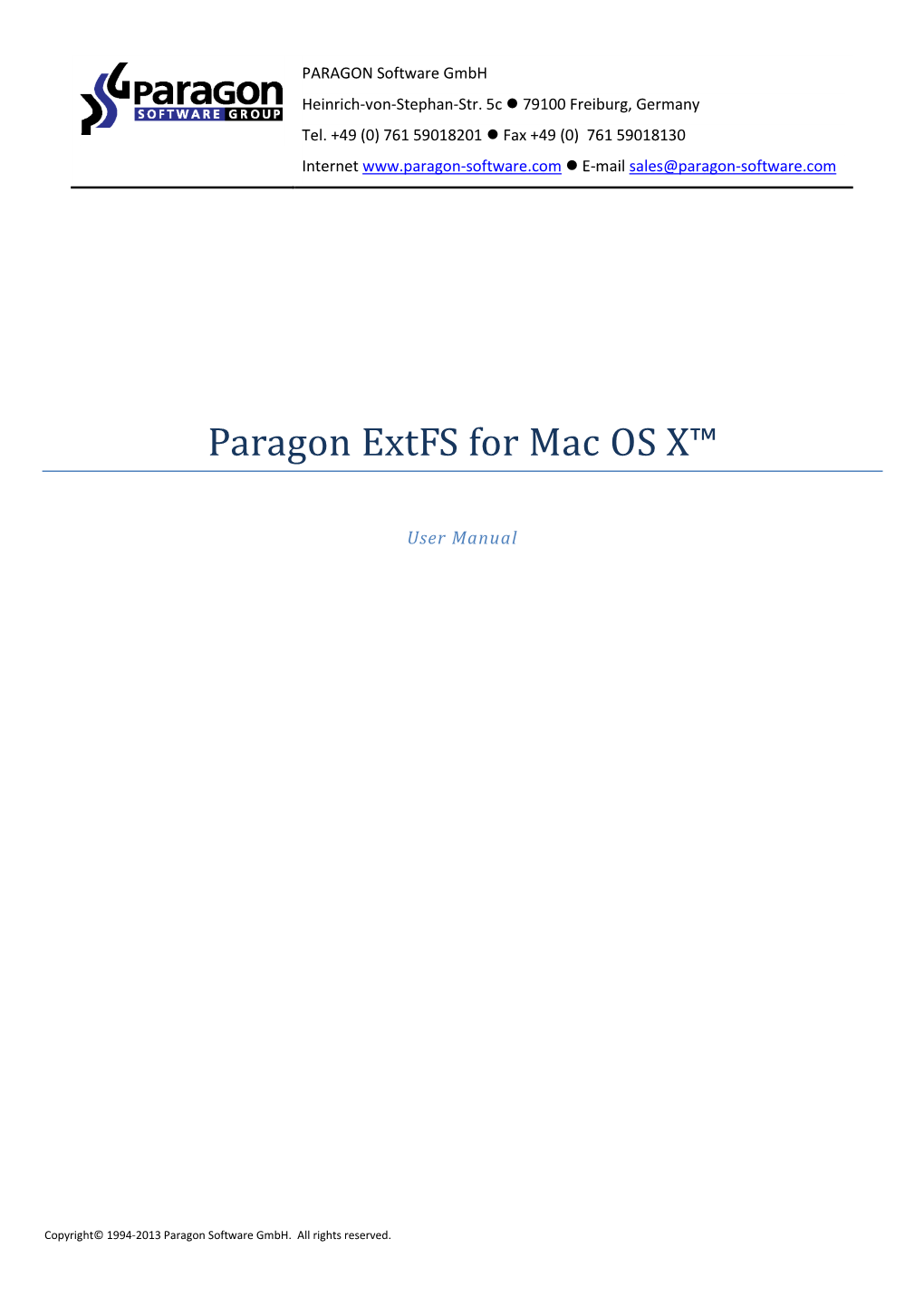 Paragon Extfs for Mac OS X™