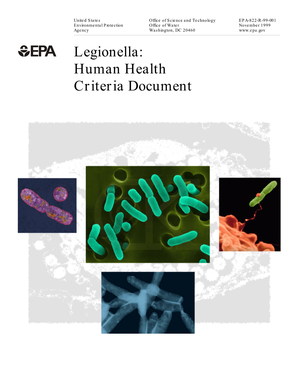 Legionella Human Health Criteria Document