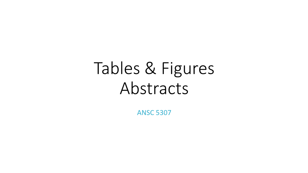 Tables & Figures Abstracts