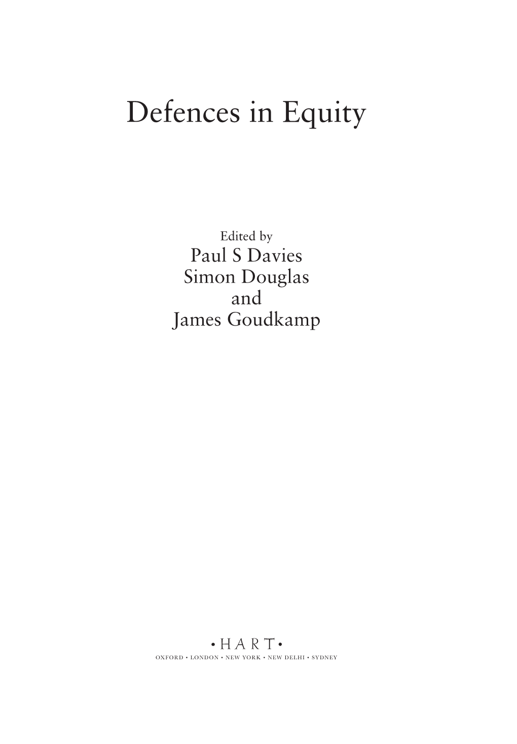 Defences in Equity