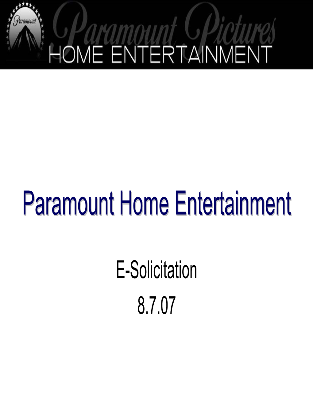 Paramount Home Entertainment