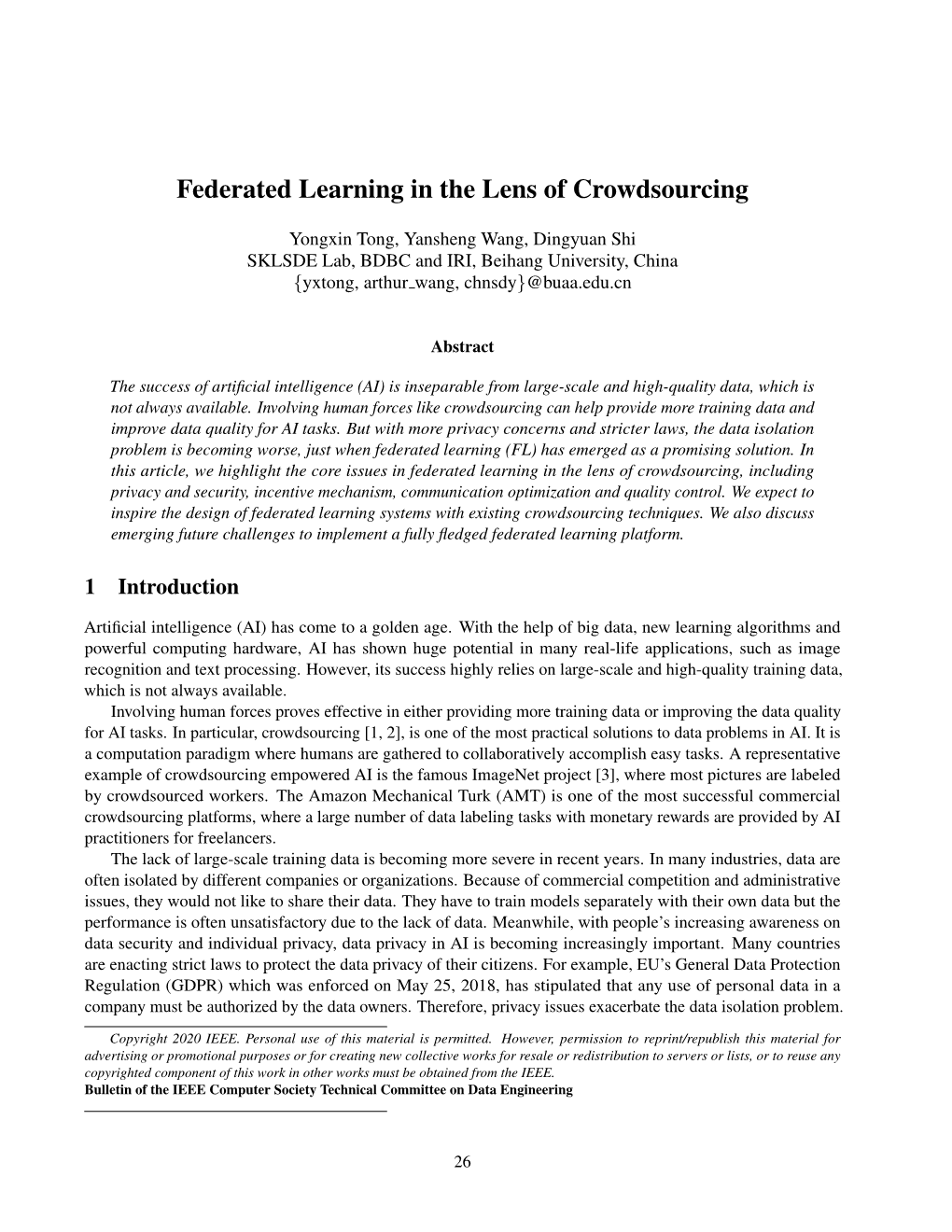 Federated Learning in the Lens of Crowdsourcing
