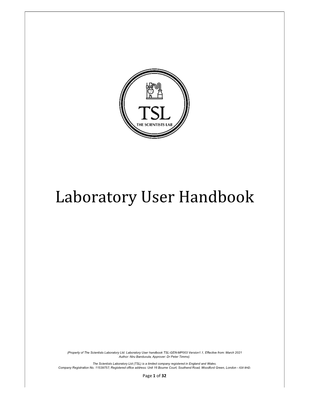 Laboratory User Handbook