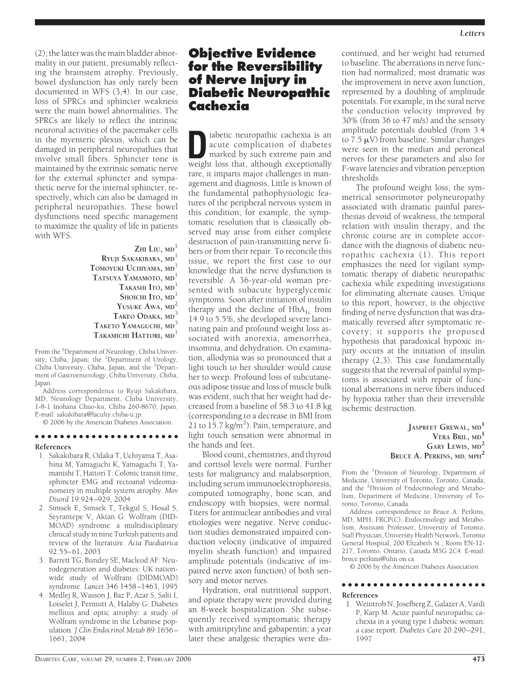 Objective Evidence for the Reversibility of Nerve Injury In