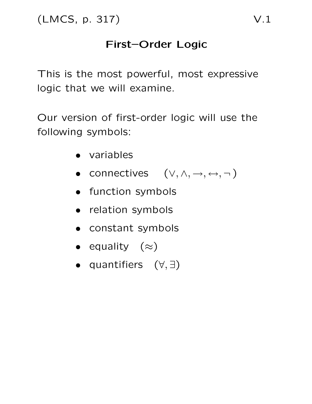 First–Order Logic