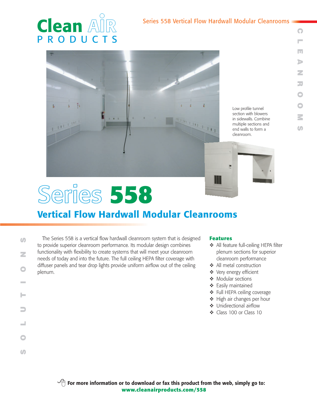 Series 558 Vertical Flow Hardwall Modular Cleanrooms