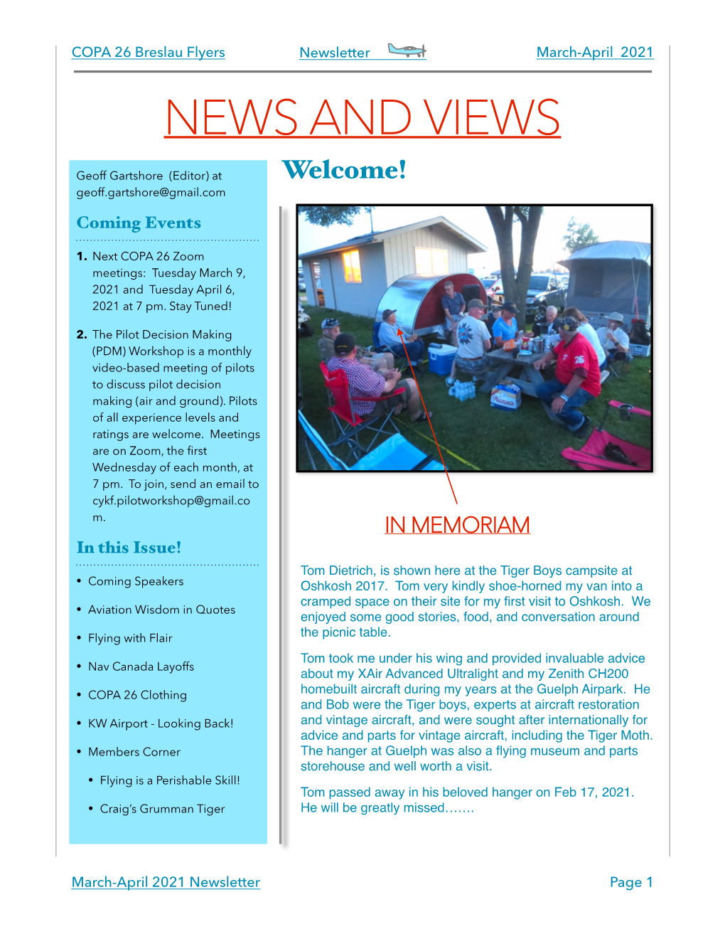 COPA 26 Newsletter March-April 2021 Final for Distribution